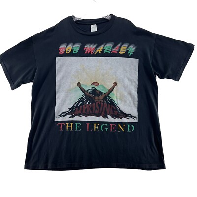Vintage Bob Marley Uprising Rap Shirt 2XL Single Stitch The Legend Reggae