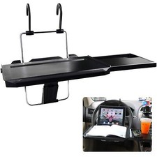 Car Steering Wheel Seat Tray Portable Car Desk with Expandable Tray for Laptop