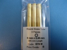 (8,52 €/m), Albion Alloys, Messingrohr-Set, Ø 6 mm, BT6M