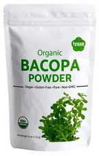 Organic Brahmi Powder, Bacopa Monnieri for brain & hair, 4,8,16 oz , ships free
