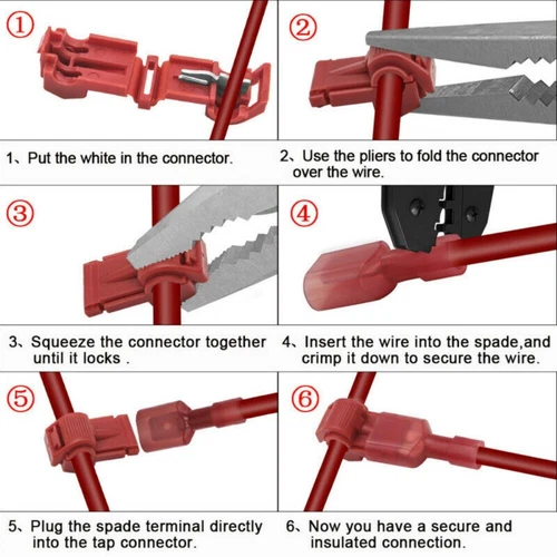 480PCS Insulated T-Tap 22-10 AWG Quick Splice Wire Terminal Combo Connectors Kit - Picture 7 of 10