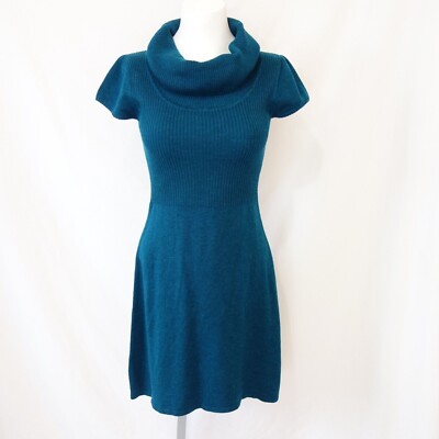 Calvin Klein Dark Green Knit Sweater Office Short Sleeve Dress Sz Extra  Small | eBay