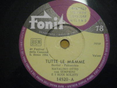 10'' 78 RPM Vinyl Schallplatte WEIHNACHTEN OTTO w SEMPRINI ALLE MÜTTER SONG VON ZWEI S