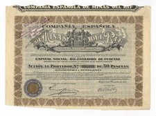 Minas del Rif S.A. Espanola – Akcje powyżej 50 peset – Madryt, 1. Dec. 1935