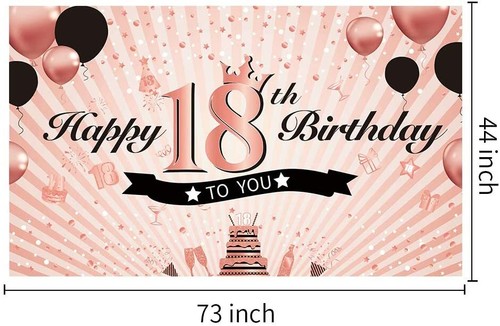 Luxiocio Happy 18. Geburtstag Banner Deko für Mädchen, rosegold  - Bild 3 von 8