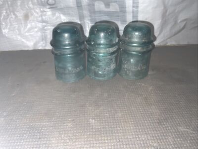 3 CD 121 AM. TEL & TEL CO GLASS INSULATOR Some Chips See pics