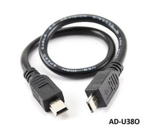 8" USB 2.0 OTG Micro-B to USB Mini-B Male/Male Tablet, GPS, PDA Adapter Cable