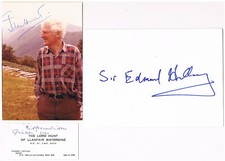 Edmund Hillary 1919-2008 & John Hunt 1910-98 autographs signed Mount Everest