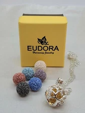 Eudora Silver Plated- Lava Ball Aromatherapy Necklace