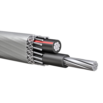 6-6-6 Aluminum SEU Service Entrance Cable PVC Jacket Gray 600V