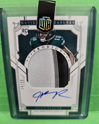2020 Panini National Treasures Prodigy Patch Autographs #20 Jalen Reagor 14/99