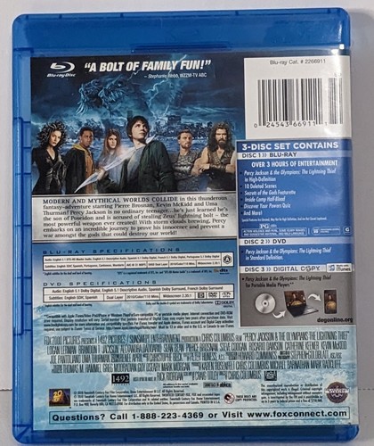 Percy Jackson & The Olympians The Lightning Thief Blu-Ray DVD Widescreen - Picture 2 of 3