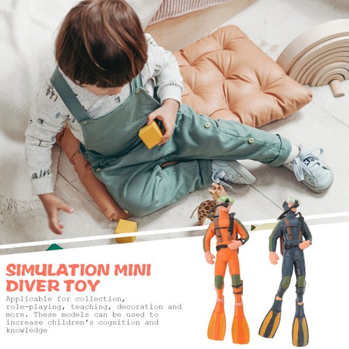 2 Pcs Diver Model Mini Figurine Scuba Toy Toys for Kids Adventure People Figure - Picture 9 of 12