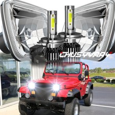 Pair 7x6 Headlights Hilo Beam W-bulbs H6054 Fits 1986-1995 Jeep Wrangler Yj Us