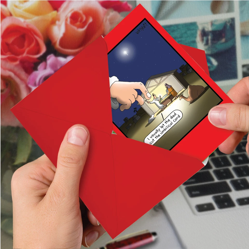 1 смешная рождественская открытка с конвертом — пуповина C5517XSG - Изображение 4 из 4