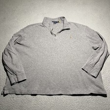 Polo Ralph Lauren Sweater Mens XXL 1/4 Zip Pullover Estate Rib Gray Flesh Pony