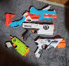 NERF Lot of 5 Dinosquad, Laser Ops Pro, Rival XVIII-500, Quadrot Fortnite