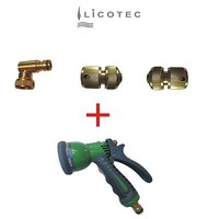 "Licotec Stecksystem Winkel \"Brause\" Messing Gartenschlauch (Gardena Komp 1/2\")"
