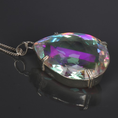 Collier En Topaze Mystique Et Argent 925 ‒ Élégant Et Neuf, Avec étiquettes D'origine