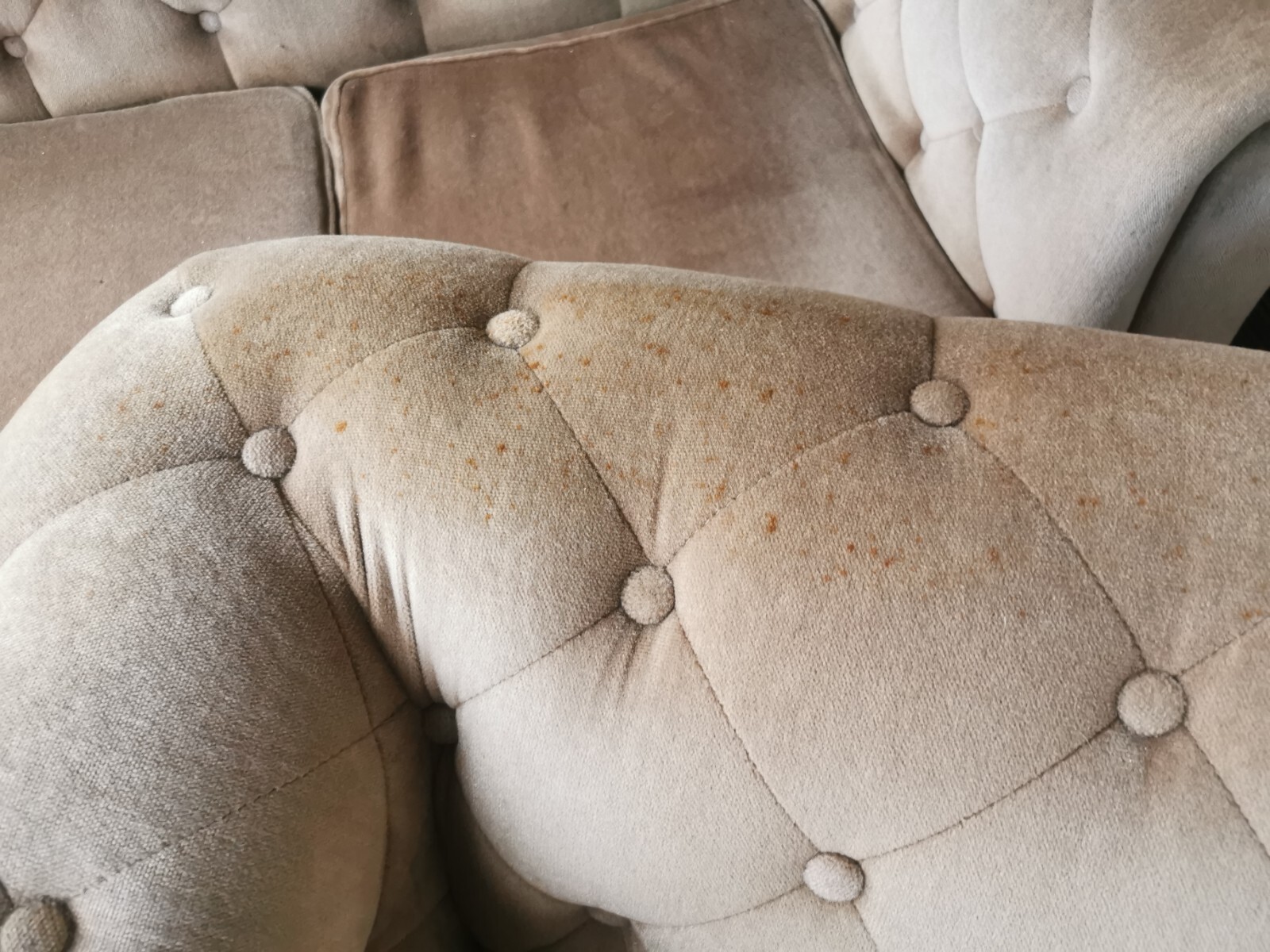 Vintage Chesterfield sofa 3 seater & club armchair for reupholstering eBay