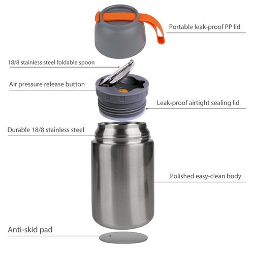 Thermobehälter Isolierbehälter Edelstahl Isolierbox Thermoflasche Lunchbox 650ml - Bild 11 von 20