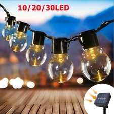 30 LED Solar Lichterkette außen Lampe Glühbirnen Beleuchtung Balkon Garten Dekor