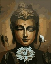 Paint By Numbers DIY Kit Buddha White Lotus 40CMx50CM Canvas