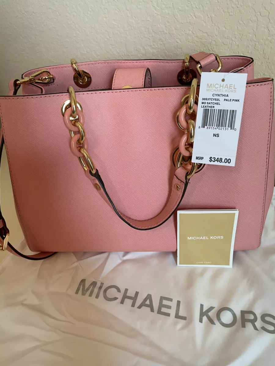 michael kors pink bag with gold chain