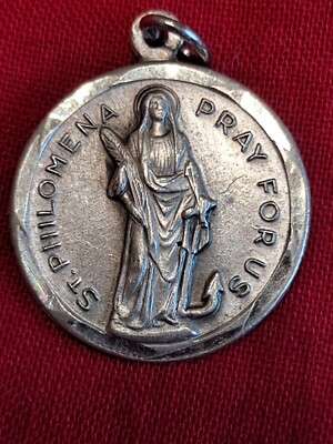 Saint Philomena medal pendant Sterling Silver Vintage New Patron Of ...