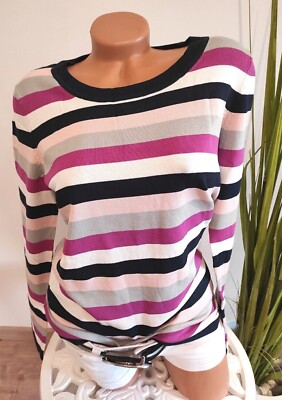 Tom Tailor Polo Team Pullover Gr. 32/34 36/38 40/42 blau pink gestreift Oberteil