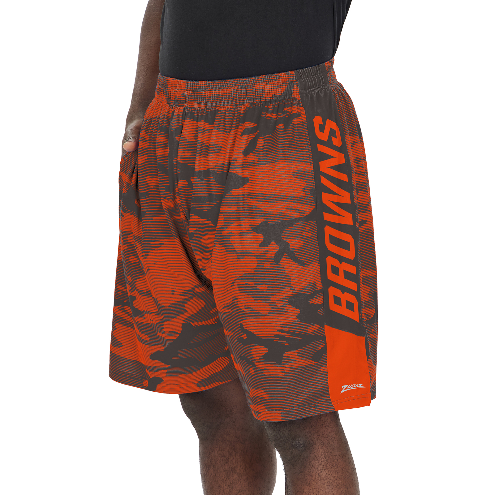 Легкие шорты Zubaz Mens NFL Cleveland Browns с камуфляжными линиями