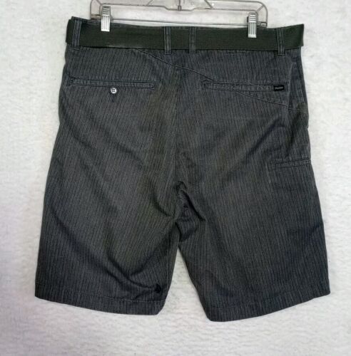 Vintage Volcom Belted Striped Skater Shorts Y2K Baggy Men's Size 36 Gray - Picture 2 of 18
