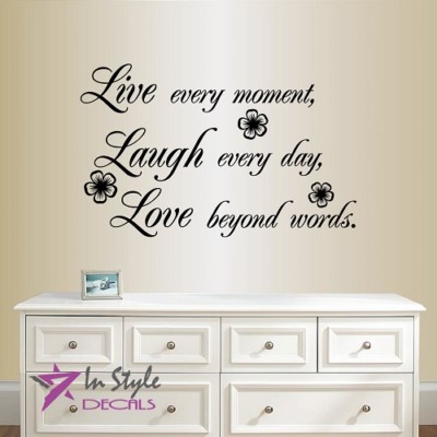 Vinyl Decal Live Laugh Love Quote Phrase Bedroom Living Room Wall