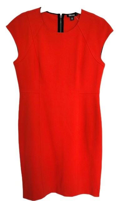 DKNY Womens Red Long Sleeve Above The 