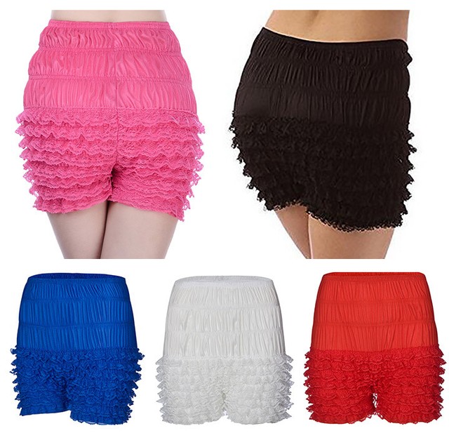 Plus Size Women Ruffle Lace Bloomers Panties Burlesque Pettipants