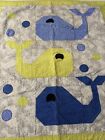 Cute! Handmade Patchwork Whale Baby Quilt 34x39 baby #768