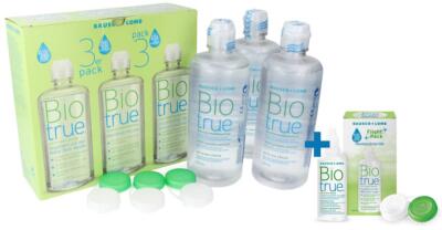 Kombilösung Biotrue, Pflege für weiche Linsen 3x 300 ml + 1x 100 ml Reisegröße