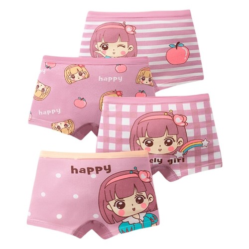 4Pieces Girls Breathable Cotton Boxers Briefs Boy Shorts Suitable for Ages 7-14 - Picture 16 of 23