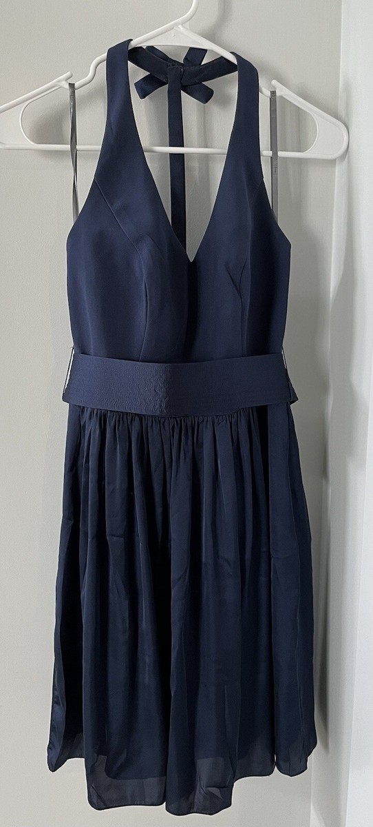 vera wang navy blue bridesmaid dress Serena Navy Bridesmaid Wrap Midi-Dress main image 0