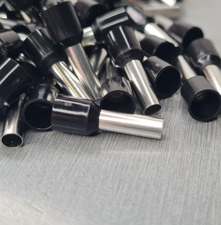 10/20/50/100Pcs E6012 10AWG 6mm² BLACK Insulated Ferrule Bootlace Terminal Crimp - image 2 of 4