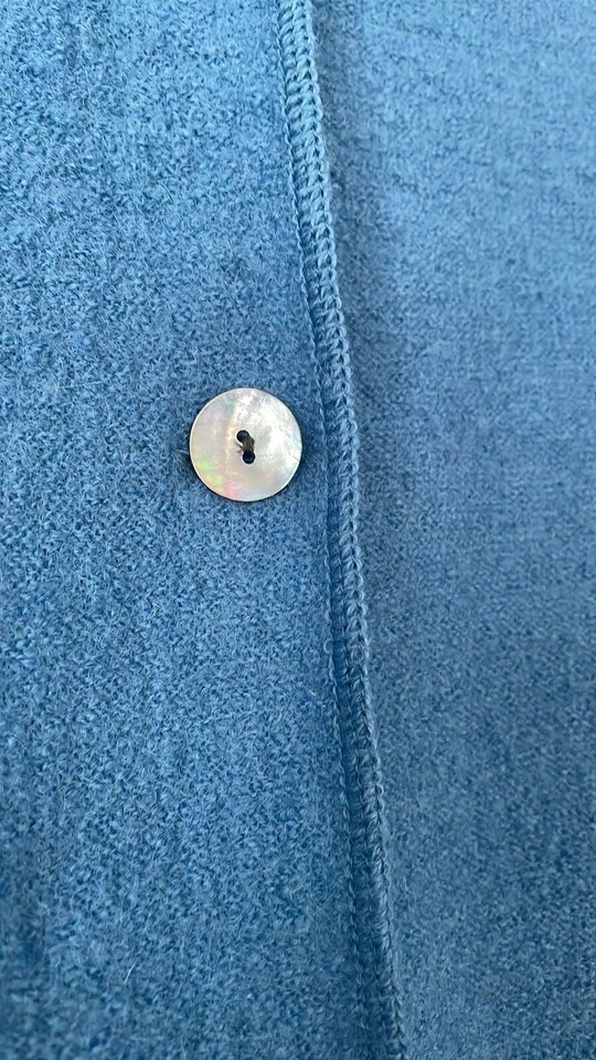 LL Bean Women's Wool Cardigan Sweater Blue Medium eBay