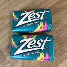 RETRO 1988 Original Zest Deodorant Bar Soap Zestfully Clean 5oz SEALED Vtg - 2pk
