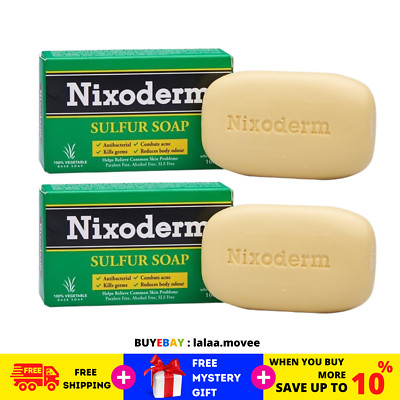 2 x NIXODERM Schwefelseife zur Linderung häufiger Hautprobleme pflanzliche Ba...