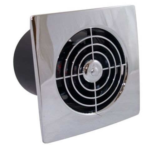 Manrose - Square Low Profile 4" (100mm) Fan - Chrome/White - Timer/Standard - Picture 1 of 6