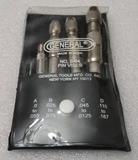 GENERAL TOOLS S94 PIN VISE SET, INCLUDES 94A, 94B, 94C & 94D - 4PC SET W/ POUCH