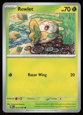 Rowlet 013/197 Common Obsidian Flames Pokemon Near Mint