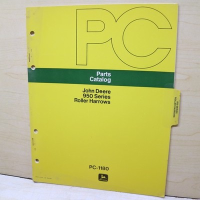 JOHN DEERE 950 SERIES ROLLER HARROWS Parts Manual book catalog tractor