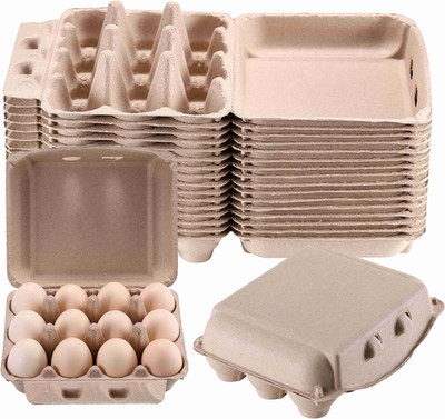 30 Pack Egg Cartons Bulk - 3×4 Style Reusable Cardboard Cartons 12 Count, Dozen