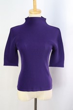 PLEATS PLEASE Purple High Neck Half Sleeve Top 116 0165