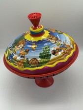 Vintage LBZ Tin Litho Spinning Top Germany Made Kids Toy Colorful
